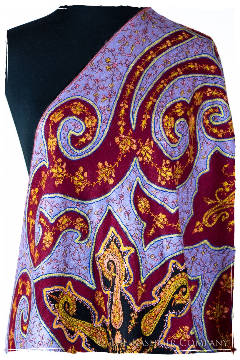 The Mona Lisa Bordeaux Aztec Gold Deux Shawl