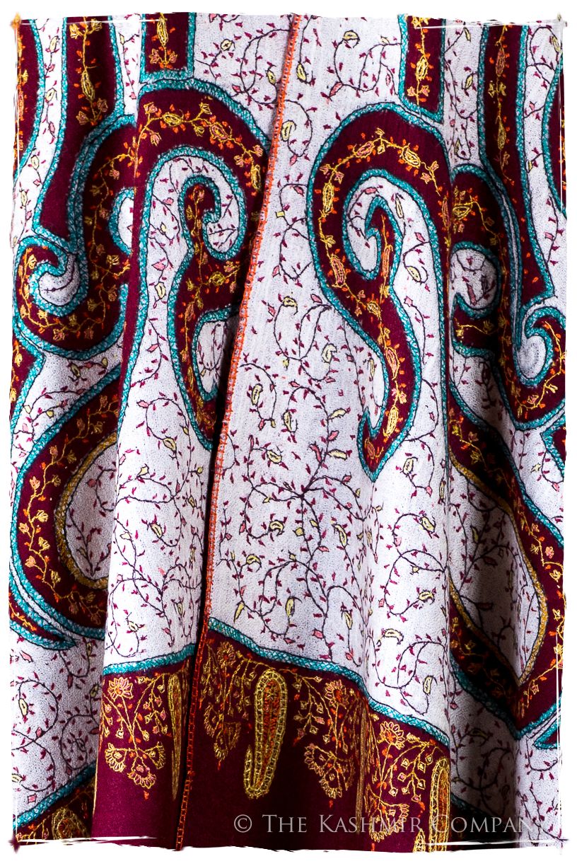 The Mona Lisa Bordeaux Aspen Gold Blanc Deux Shawl