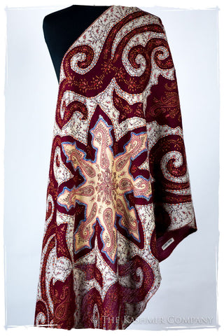 The Mona Lisa Bordeaux Gold Blanc Deux Shawl
