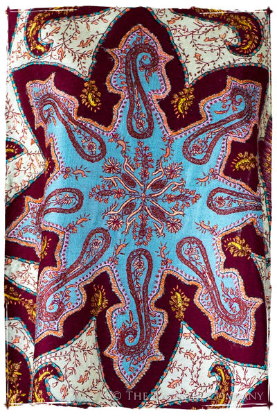 The Mona Lisa Bordeaux Marin Blanc Deux Shawl