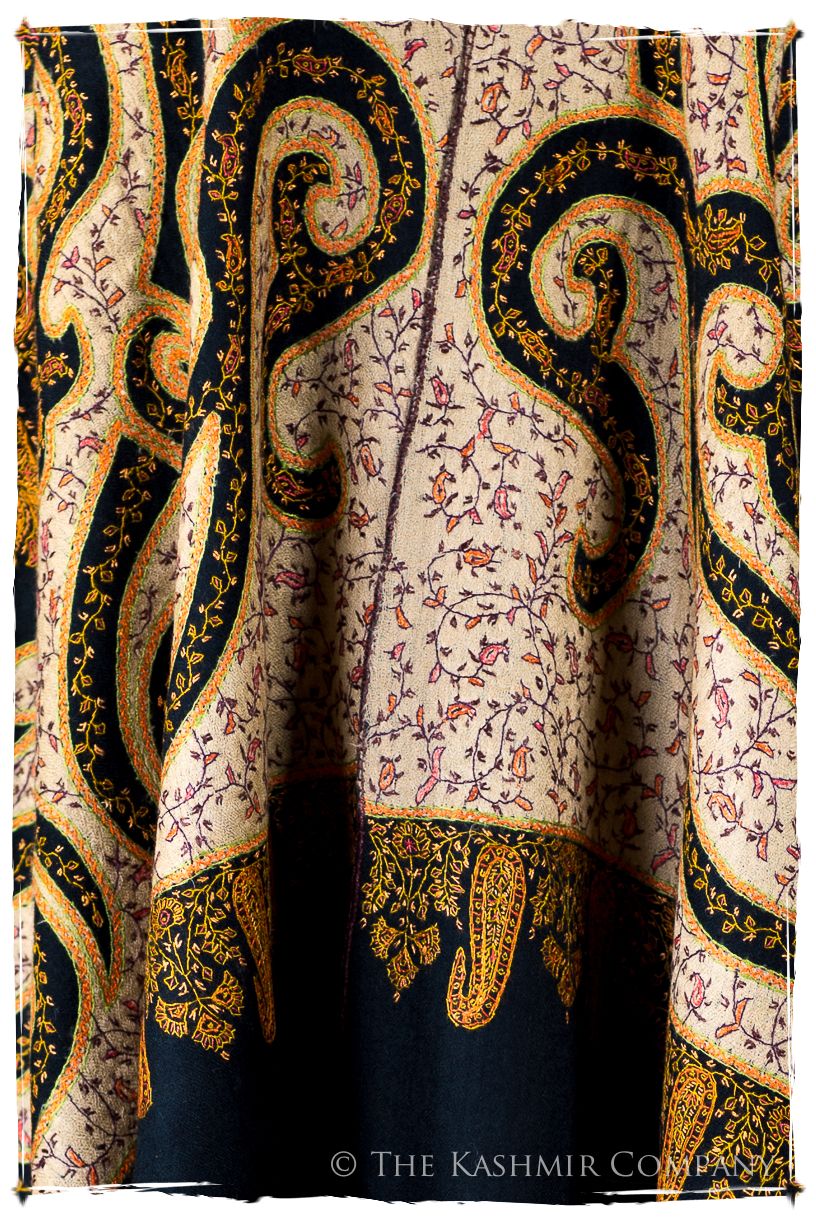 The Mona Lisa Noir Malay Gold Deux Shawl
