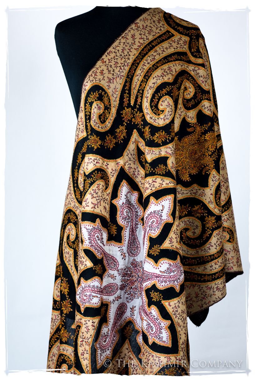 The Mona Lisa Noir Malay Gold Deux Shawl
