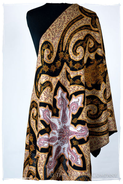 The Mona Lisa Noir Malay Gold Deux Shawl