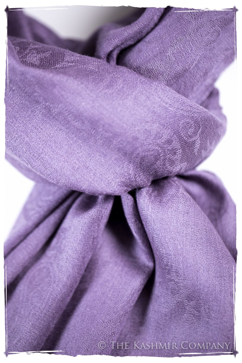 Orchid Mist Paisley Kashmir Wool Scarf