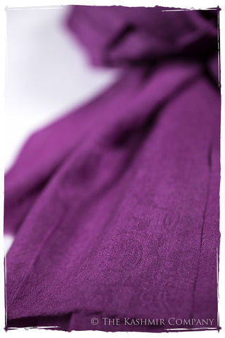 Purple Wine Paisley Kashmir Wool Scarf