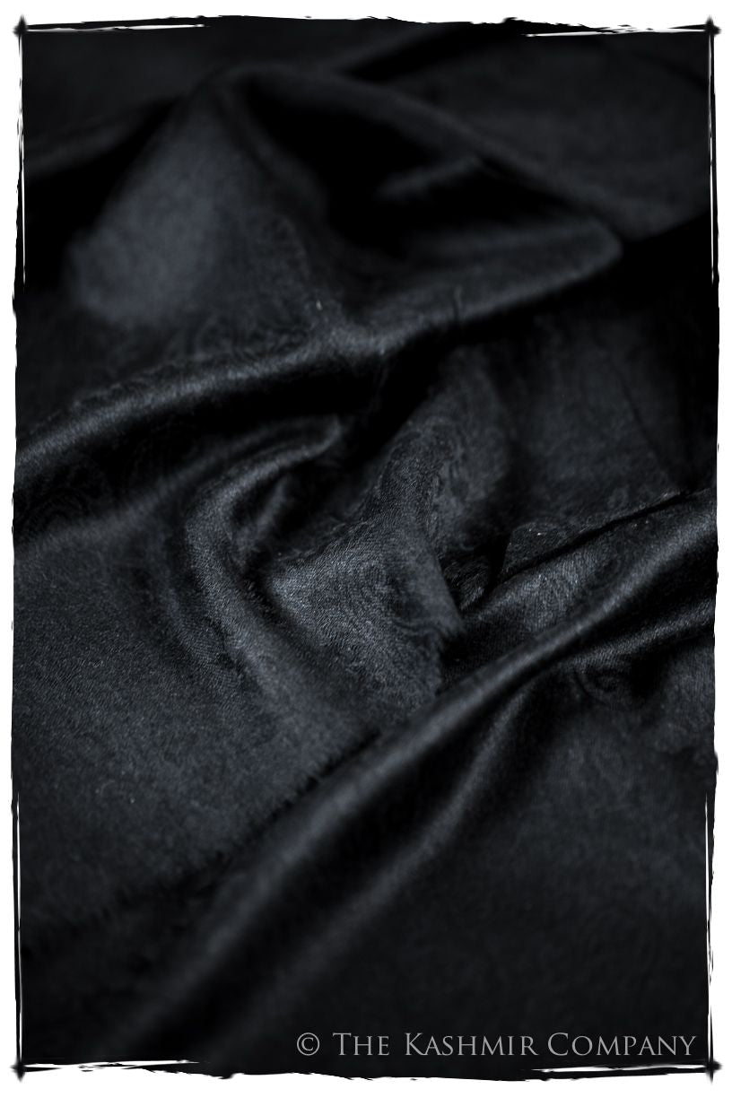 Caviar Paisley Kashmir Wool Scarf