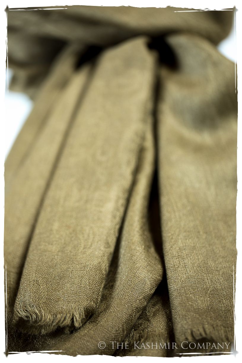 Organic Henna Paisley Kashmir Wool Scarf