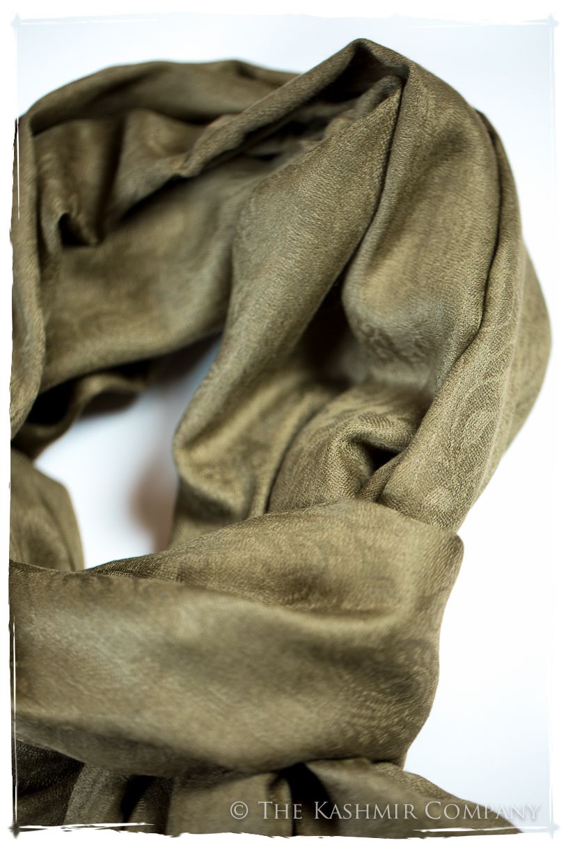 Organic Henna Paisley Kashmir Wool Scarf