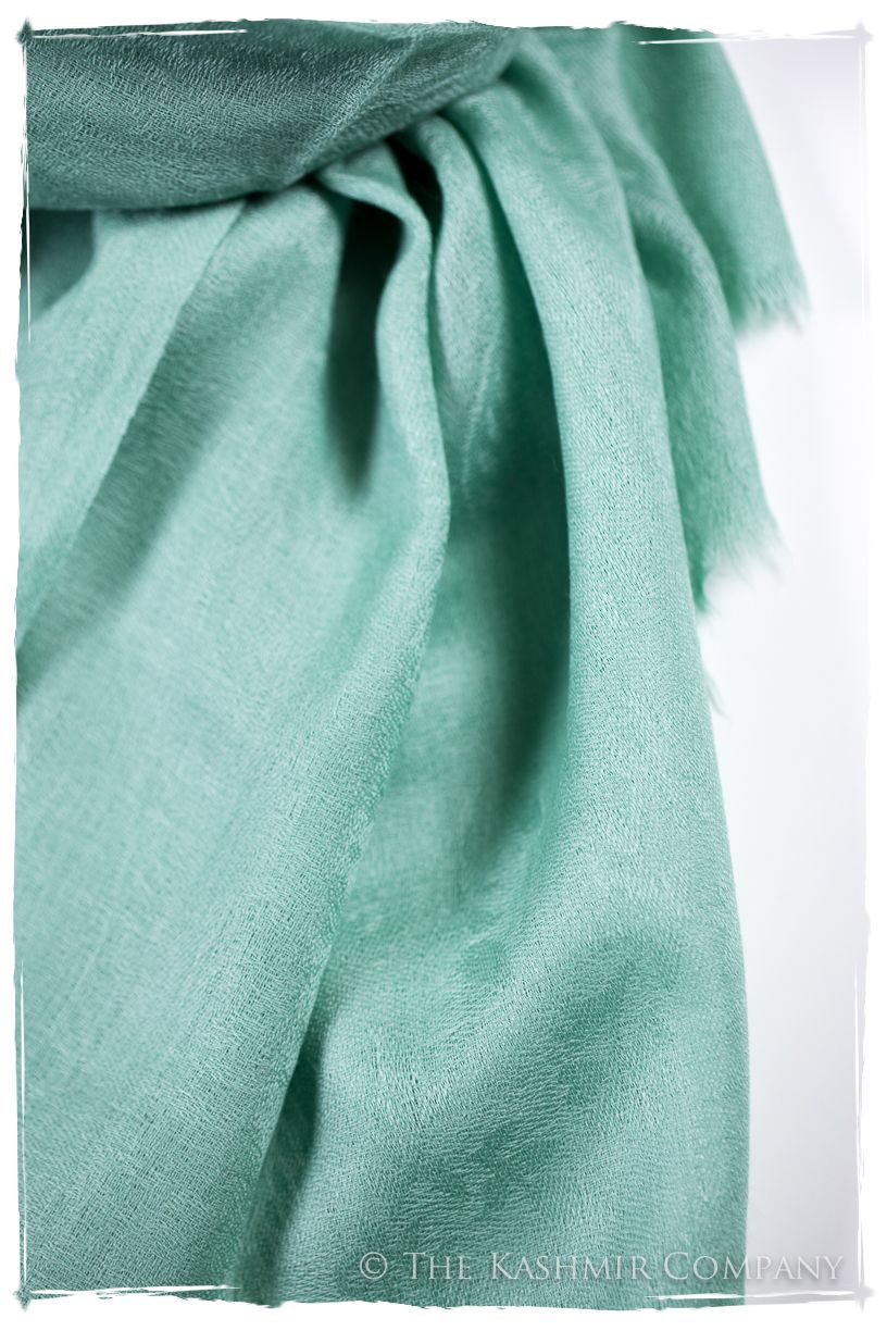 Aqua Haze Paisley Kashmir Wool Scarf