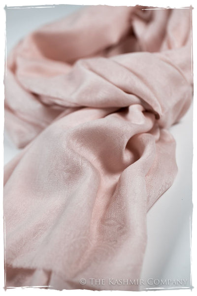 Pink Champagne Paisley Kashmir Wool Scarf