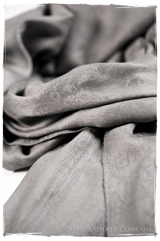 Chinchilla Paisley Kashmir Wool Scarf