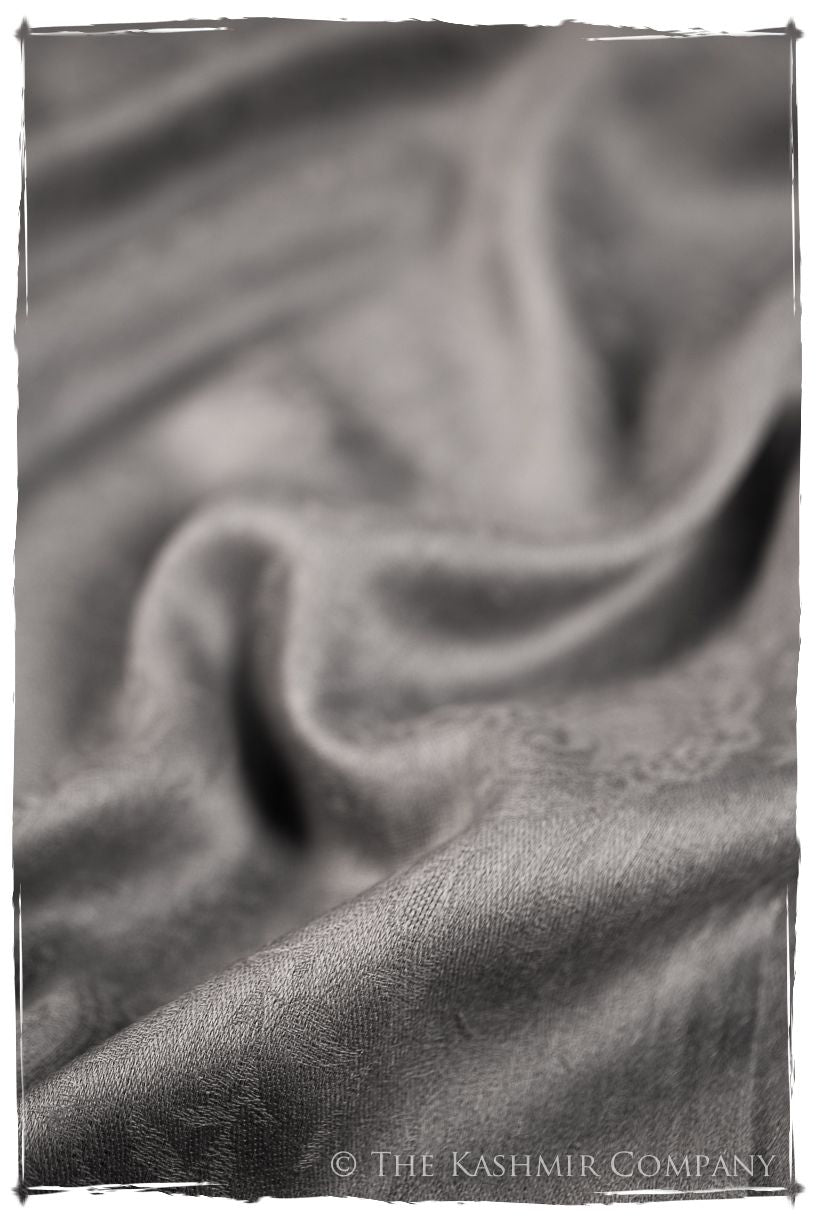 Chinchilla Paisley Kashmir Wool Scarf