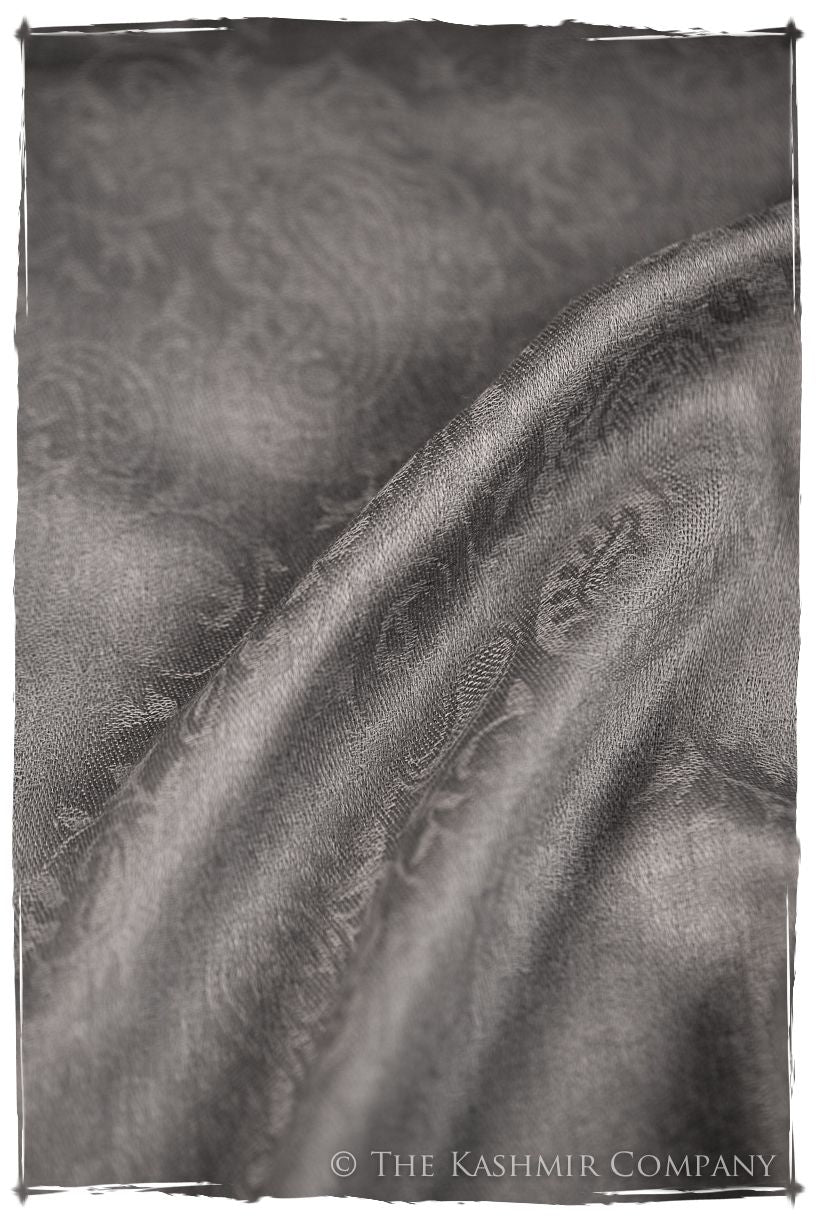 Chinchilla Paisley Kashmir Wool Scarf