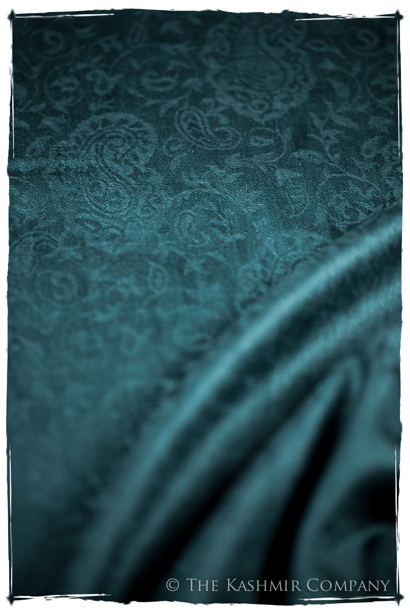 Lyons Bleu Paisley Kashmir Wool Scarf