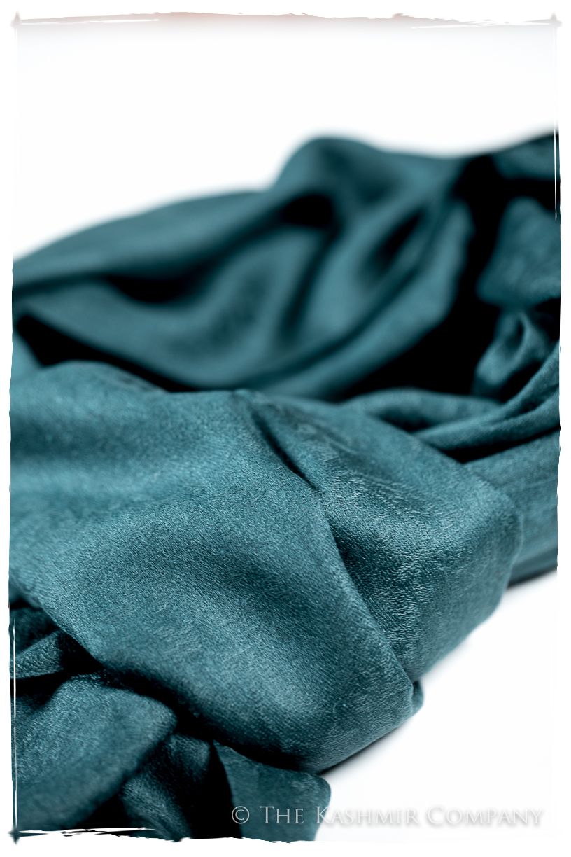 Lyons Bleu Paisley Kashmir Wool Scarf