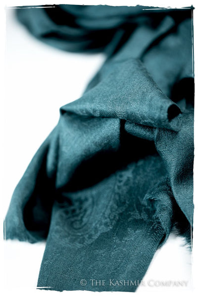 Lyons Bleu Paisley Kashmir Wool Scarf