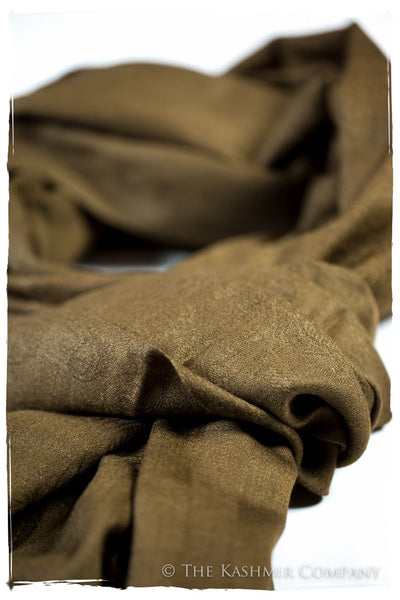 Bronze Mist Paisley Kashmir Wool Scarf