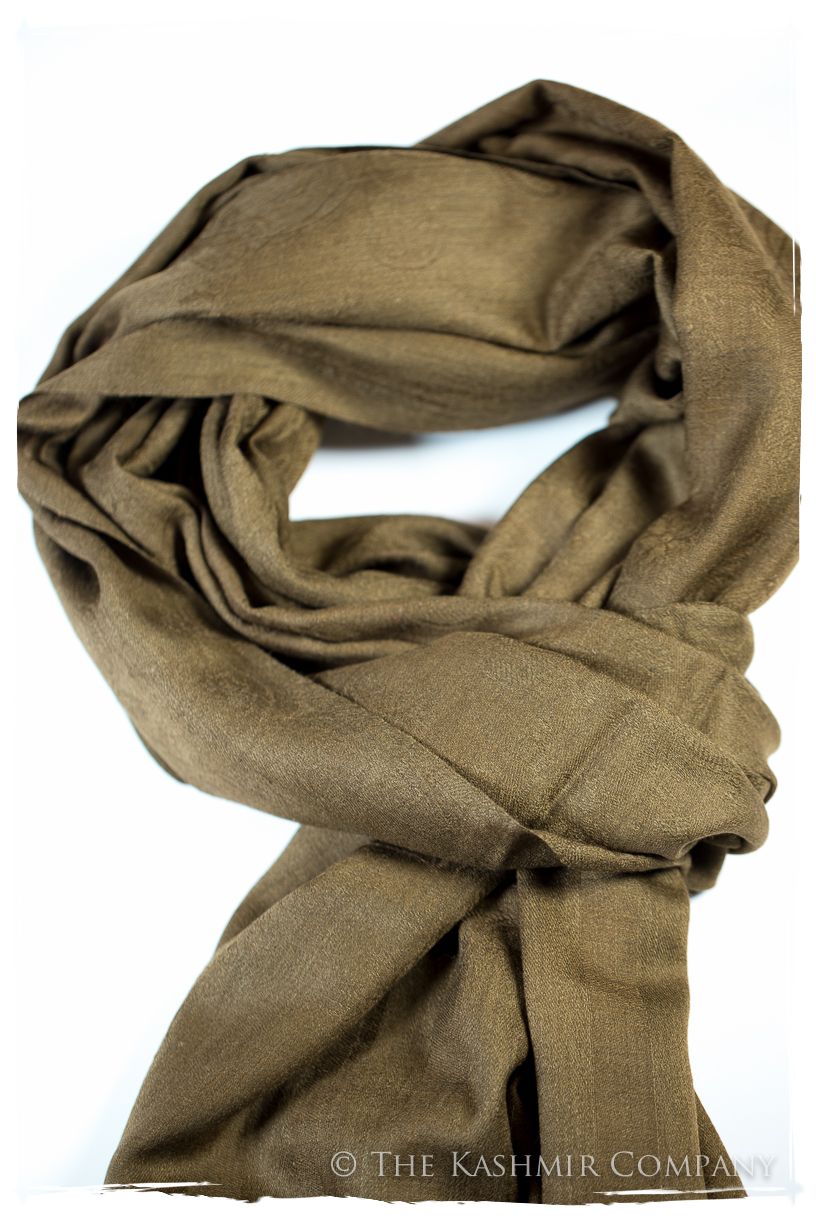 Bronze Mist Paisley Kashmir Wool Scarf