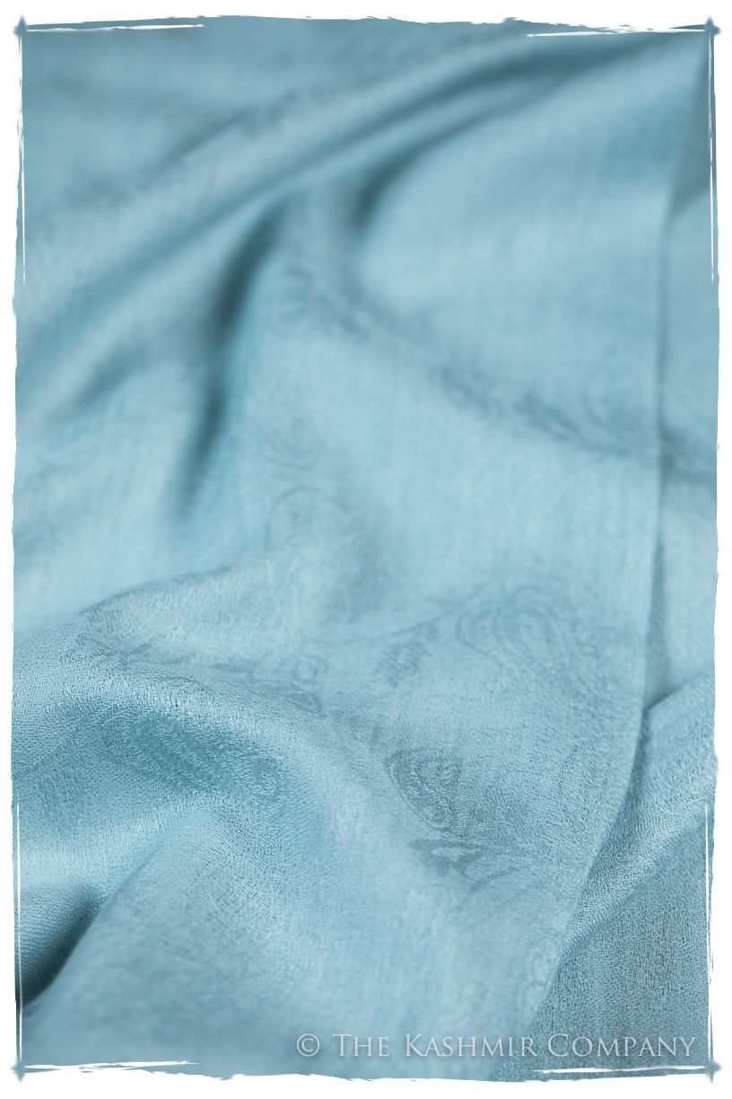 Ballad Bleu Paisley Kashmir Wool Scarf