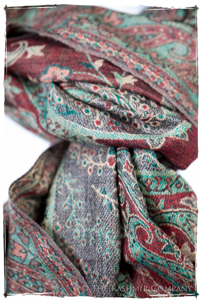 Annunziata Paisley Reversible Kashmir Wool Scarf