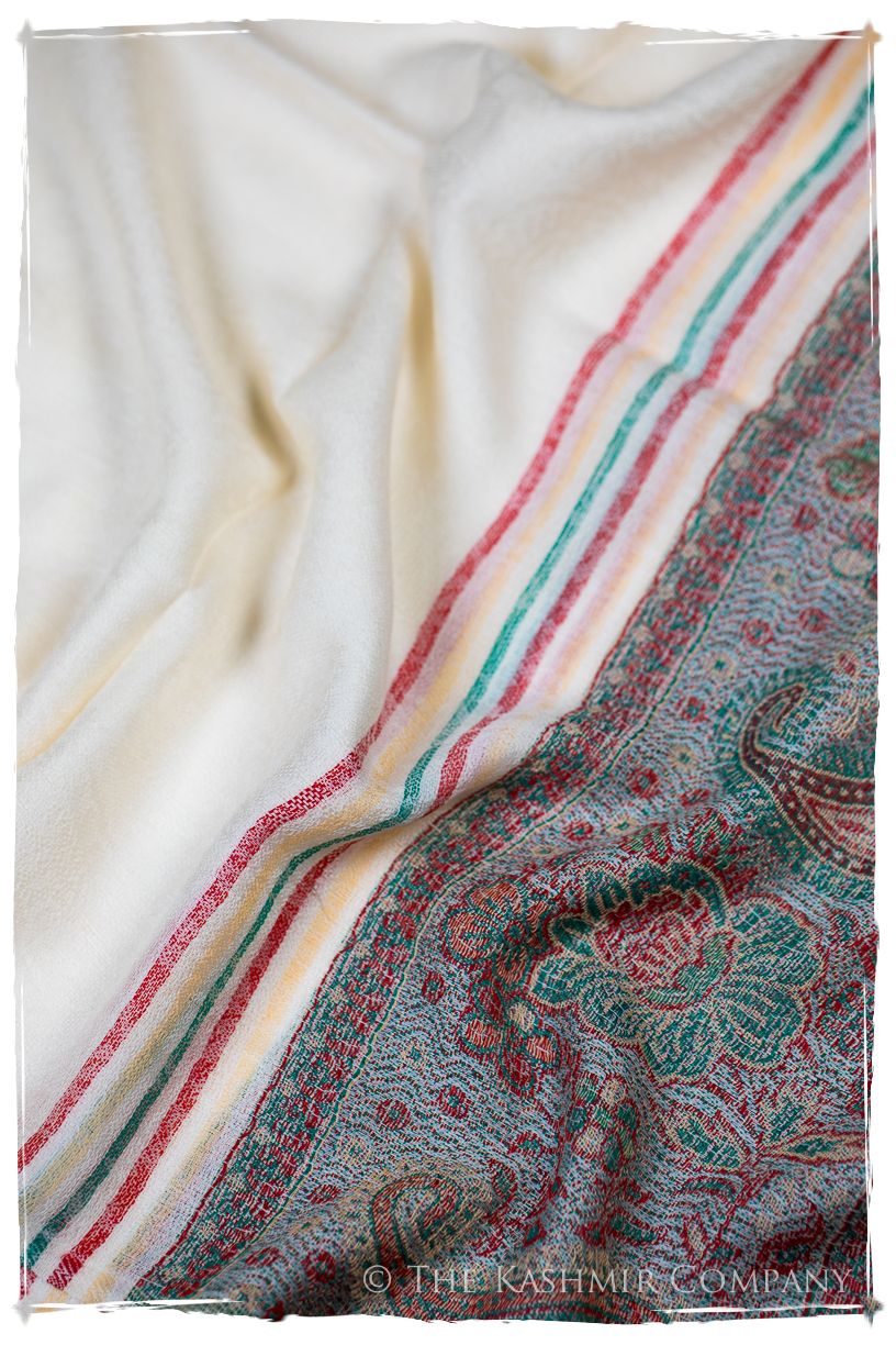 Donatella Frontière Ivory Kashmir Wool Scarf