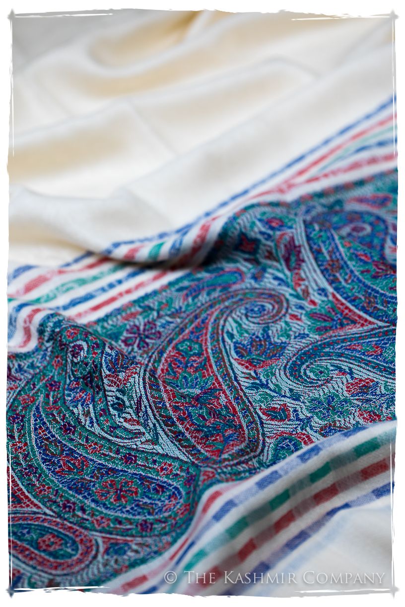 Graziella Frontière Ivory Kashmir Wool Scarf
