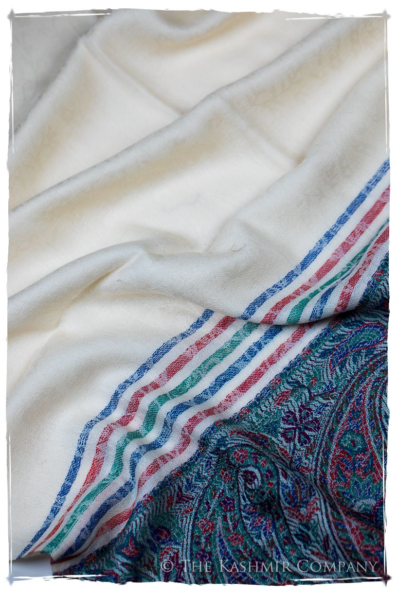 Graziella Frontière Ivory Kashmir Wool Scarf