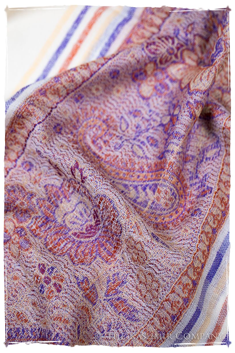 Griselda Frontière Ivory Kashmir Wool Scarf