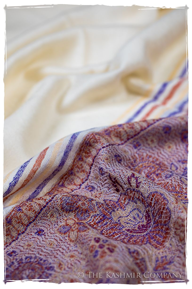 Griselda Frontière Ivory Kashmir Wool Scarf