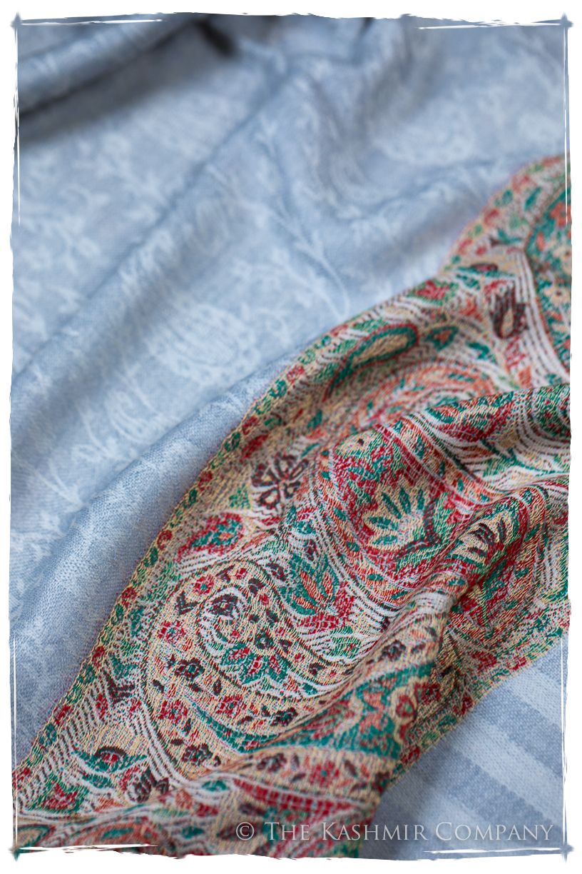 Letizia Frontière Ivory Kashmir Wool Scarf
