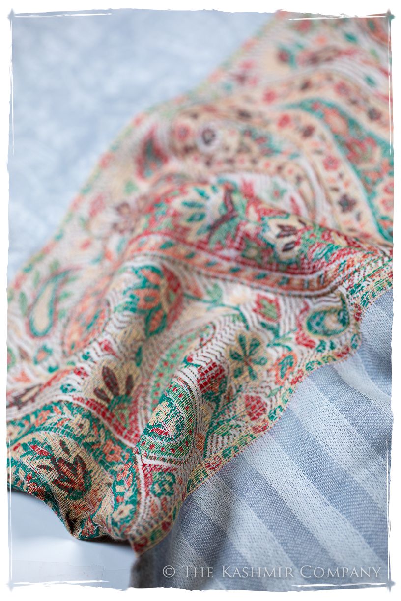 Letizia Frontière Ivory Kashmir Wool Scarf