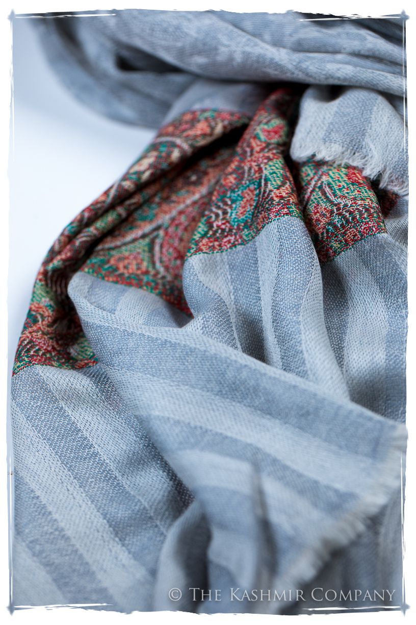 Letizia Frontière Ivory Kashmir Wool Scarf