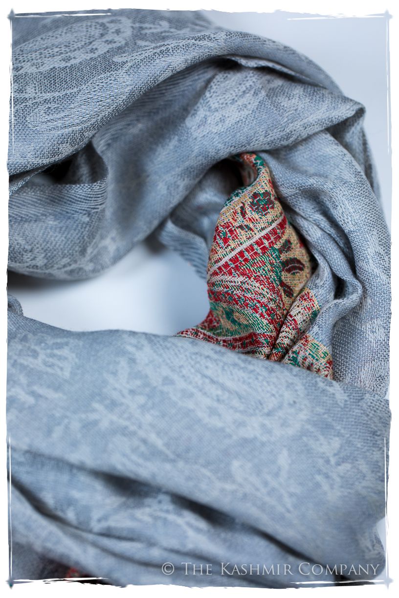 Letizia Frontière Ivory Kashmir Wool Scarf