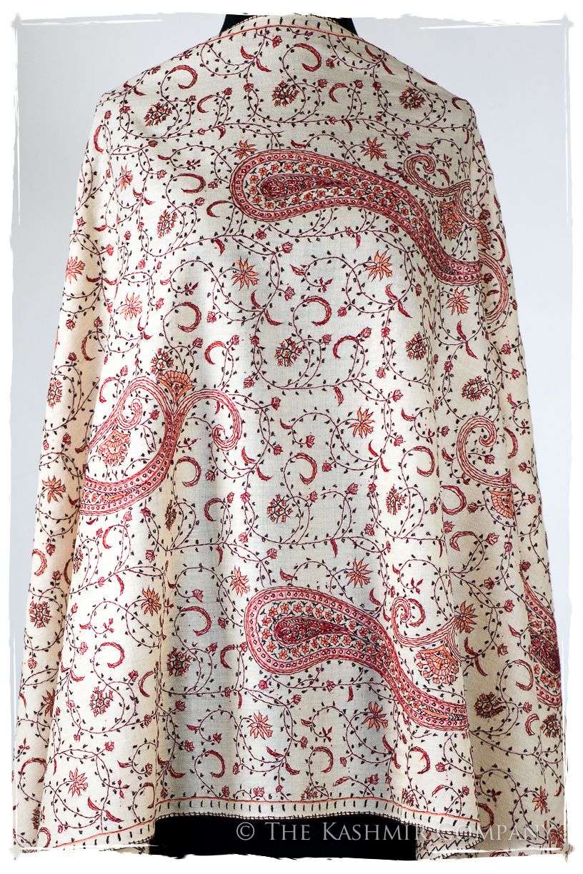 Auroretté Blanché de'Laine Sozni Paisley Orient Shawl