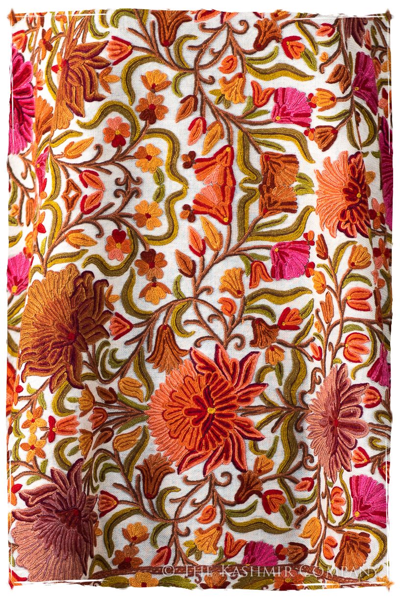 Jardin Brigitte de Bijoux Rouges en Cachemire Antiquaires Shawl