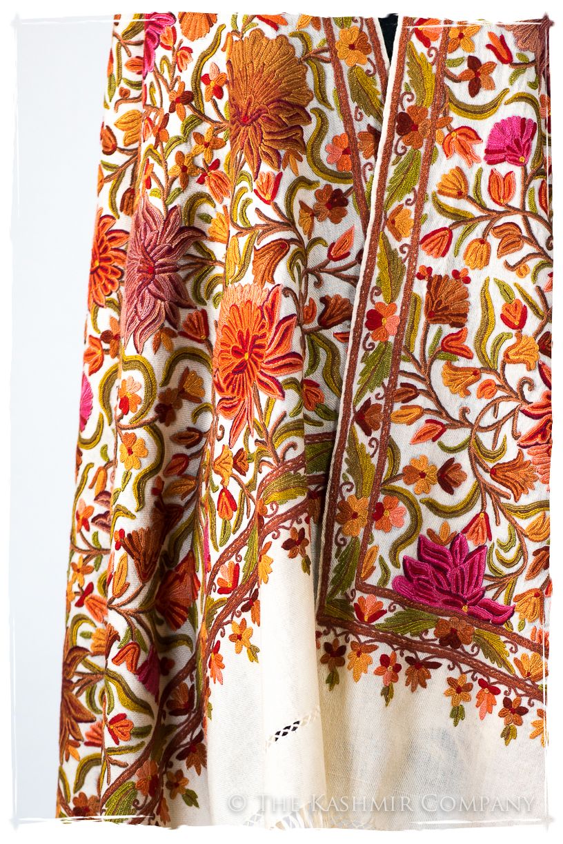 Jardin Brigitte de Bijoux Rouges en Cachemire Antiquaires Shawl