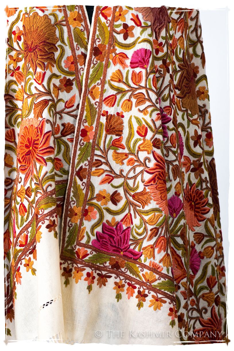 Jardin Brigitte de Bijoux Rouges en Cachemire Antiquaires Shawl