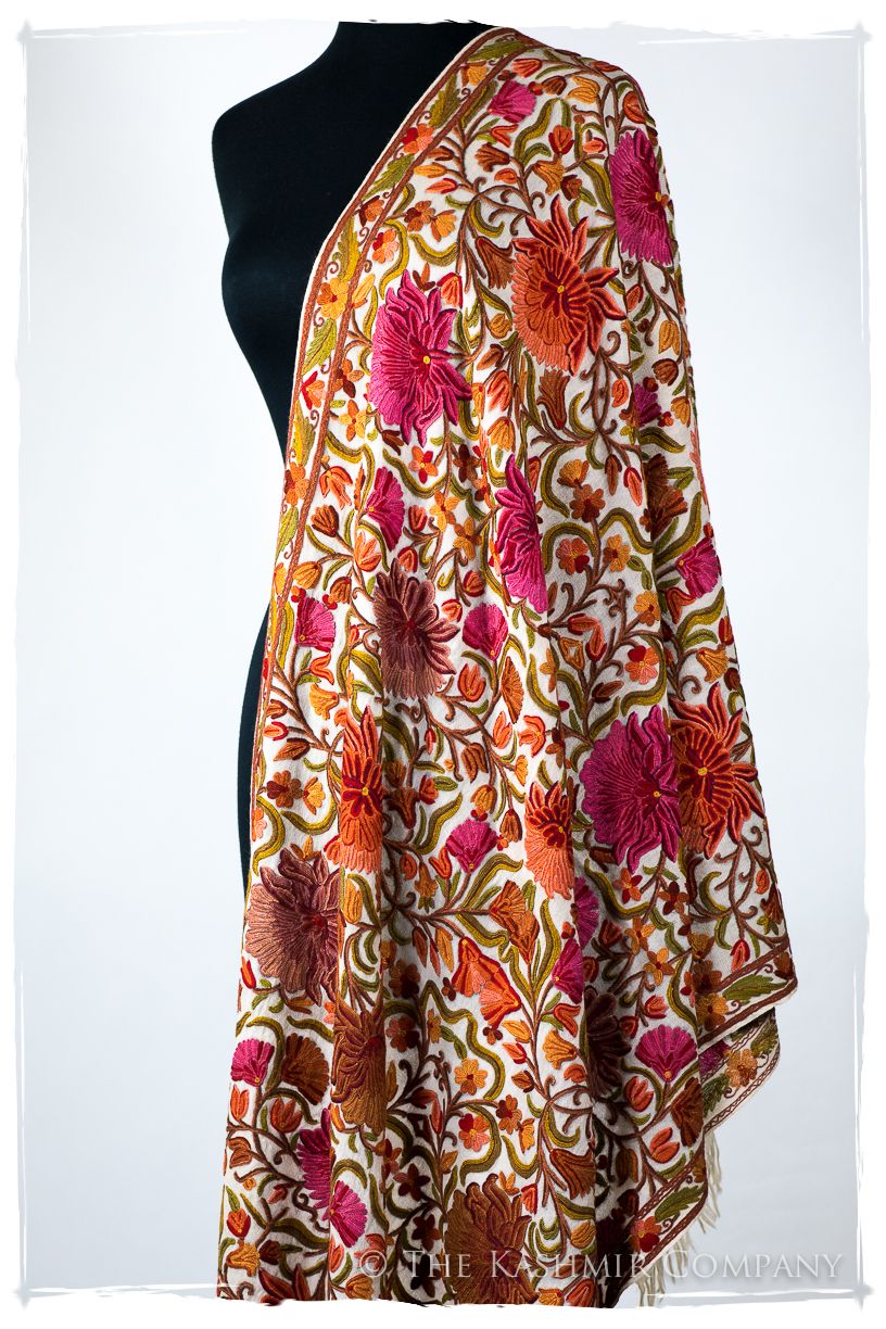 Jardin Brigitte de Bijoux Rouges en Cachemire Antiquaires Shawl