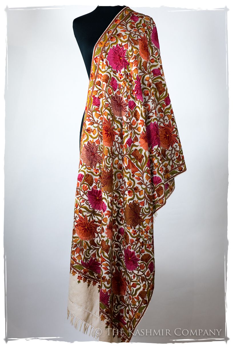 Jardin Brigitte de Bijoux Rouges en Cachemire Antiquaires Shawl