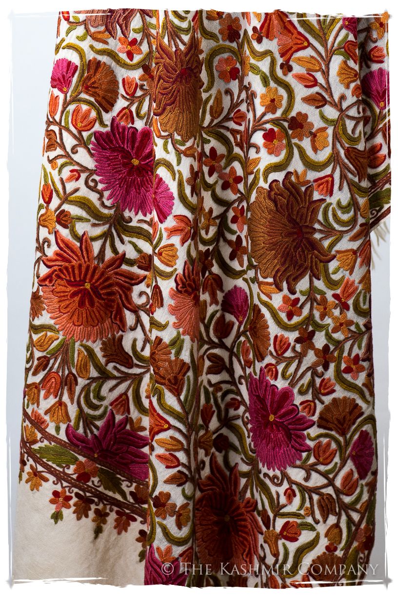 Jardin Brigitte de Bijoux Rouges en Cachemire Antiquaires Shawl