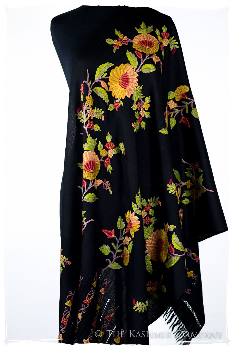 Jardin de Vignes Broderie d'acacia Chaîne Tirée Notre Dame Shawl
