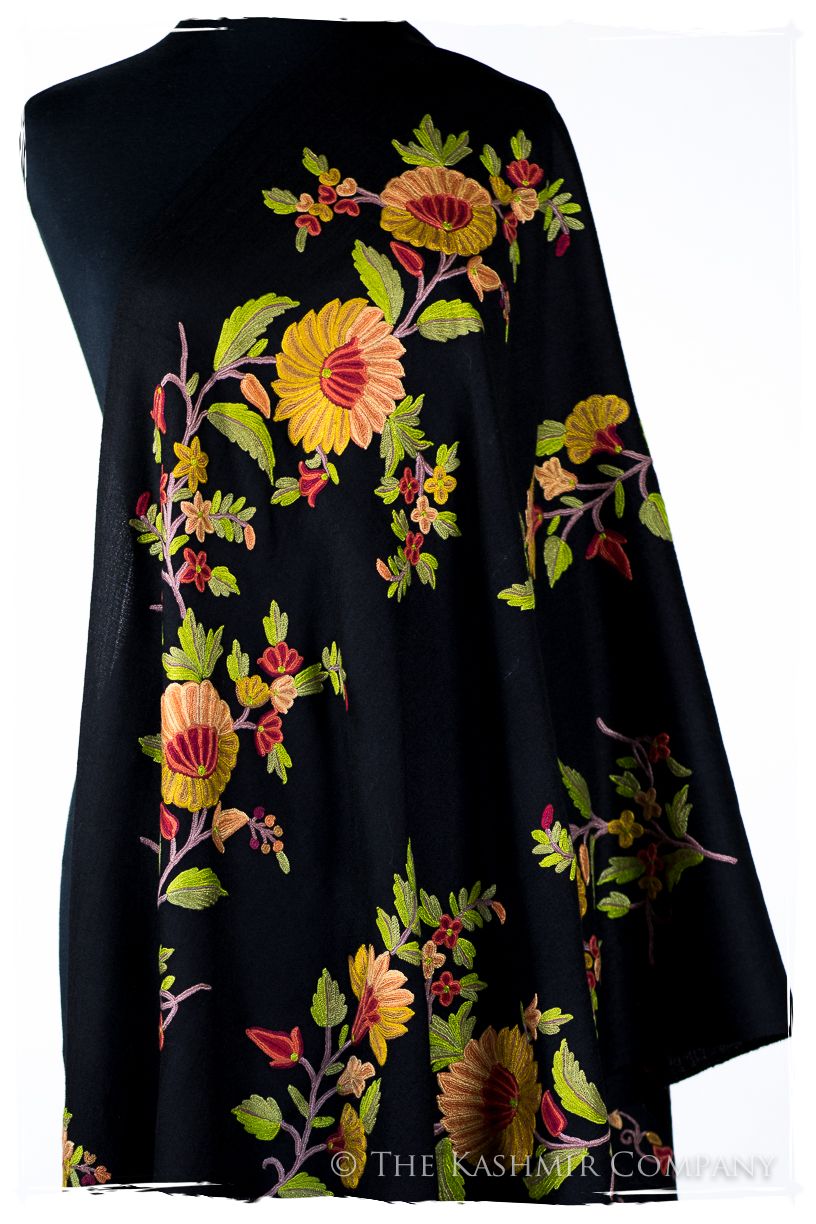 Jardin de Vignes Broderie d'acacia Chaîne Tirée Notre Dame Shawl