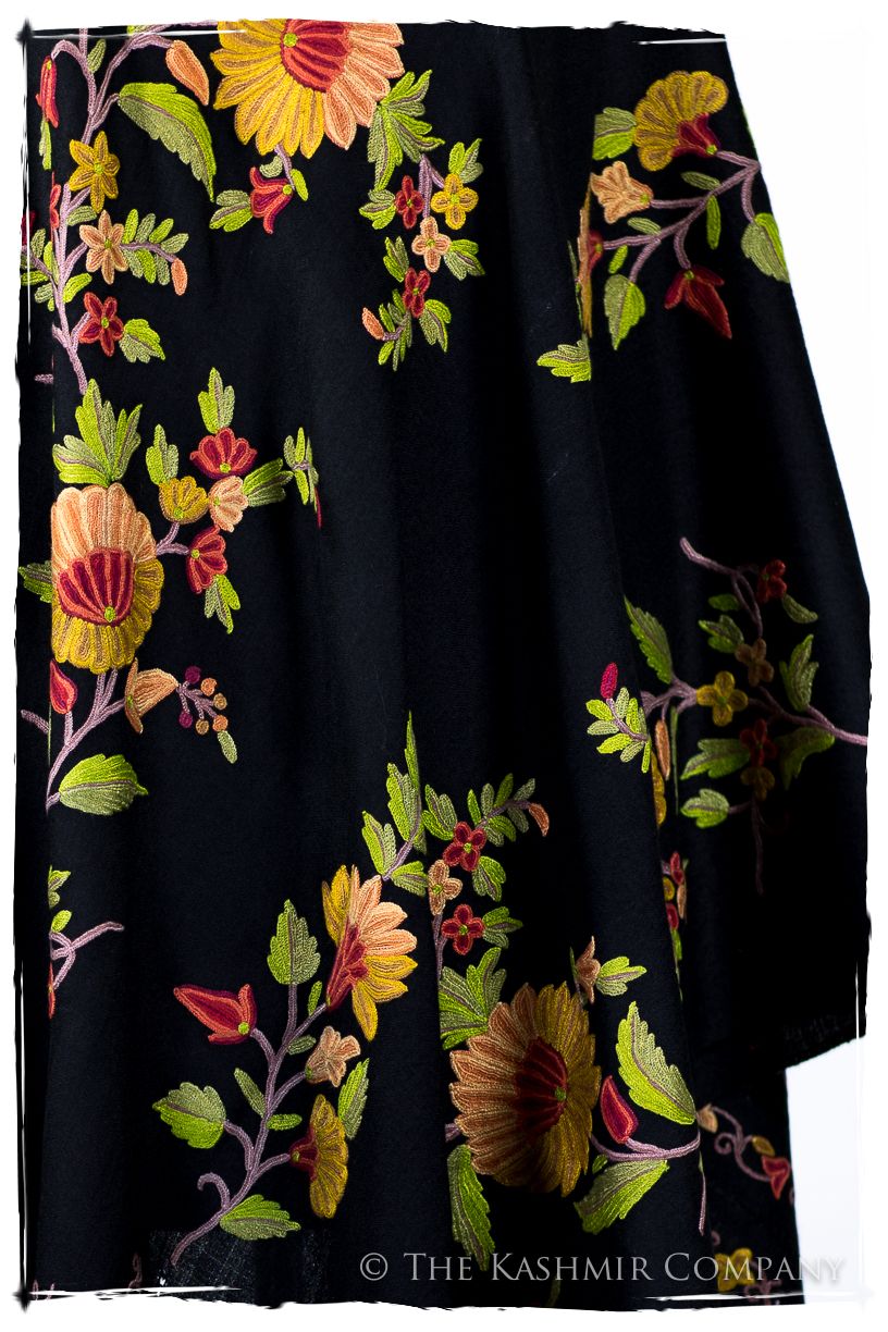 Jardin de Vignes Broderie d'acacia Chaîne Tirée Notre Dame Shawl