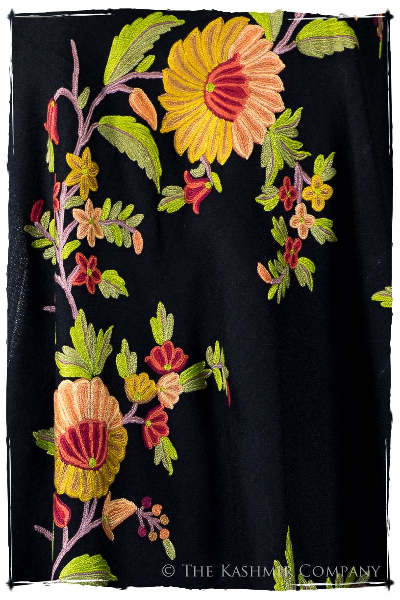 Jardin de Vignes Broderie d'acacia Chaîne Tirée Notre Dame Shawl