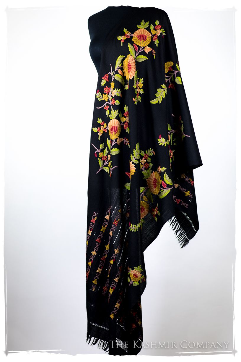 Jardin de Vignes Broderie d'acacia Chaîne Tirée Notre Dame Shawl