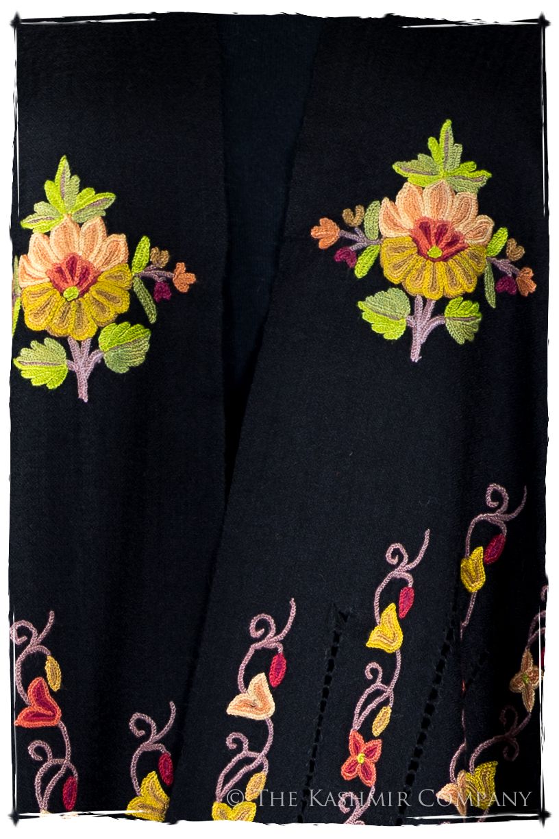 Jardin de Vignes Broderie d'acacia Chaîne Tirée Notre Dame Shawl