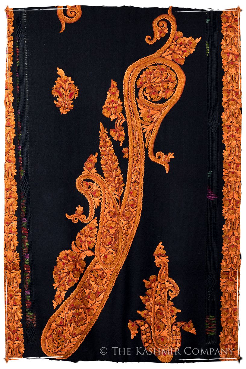 Broderie à cordes tirées r Adobe Royale Paisley Noir Pauline Shawl