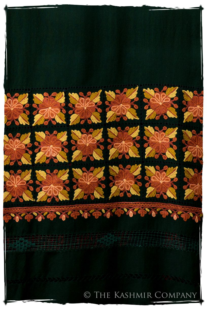 Broderie à cordes tirées Vert Trois Frontières Shawl
