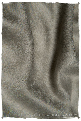 Jacquard Paisley Glacier Gray Cashmere Scarf