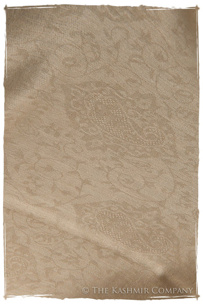 Jacquard Paisley Ivory Cashmere Scarf